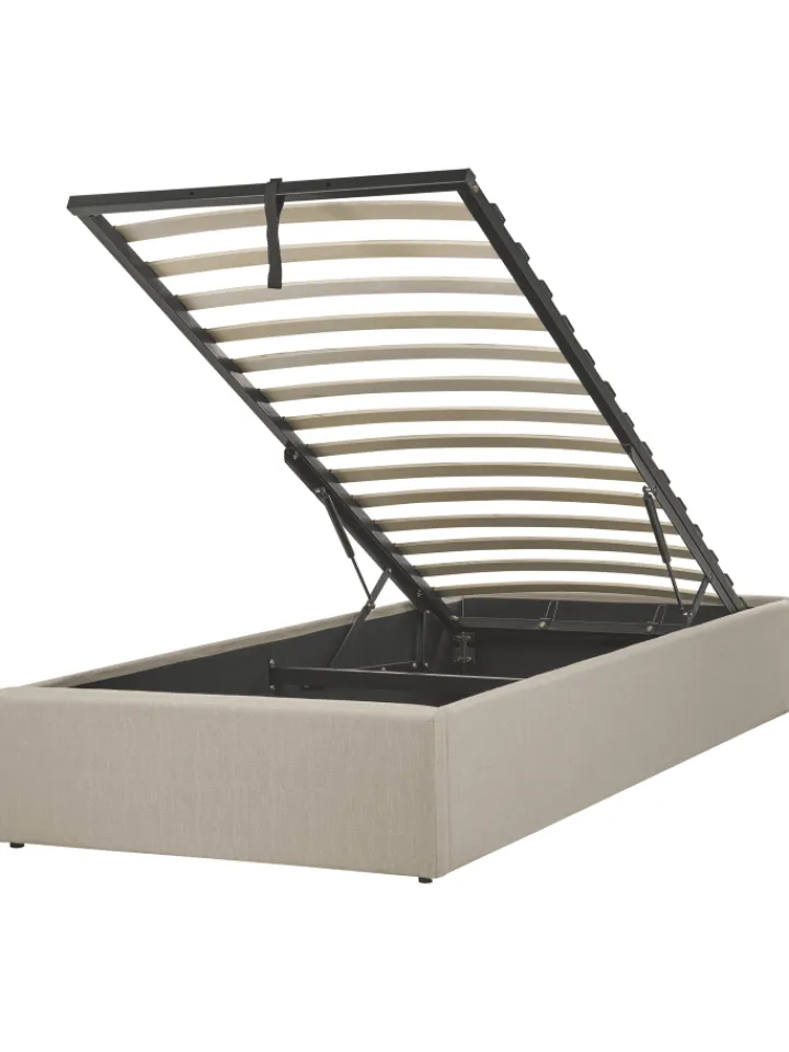 Beliani Betten & Matratzen<Einzelbett DINAN in Beige - (W) 99 x (H) 31 x (L) 214 cm