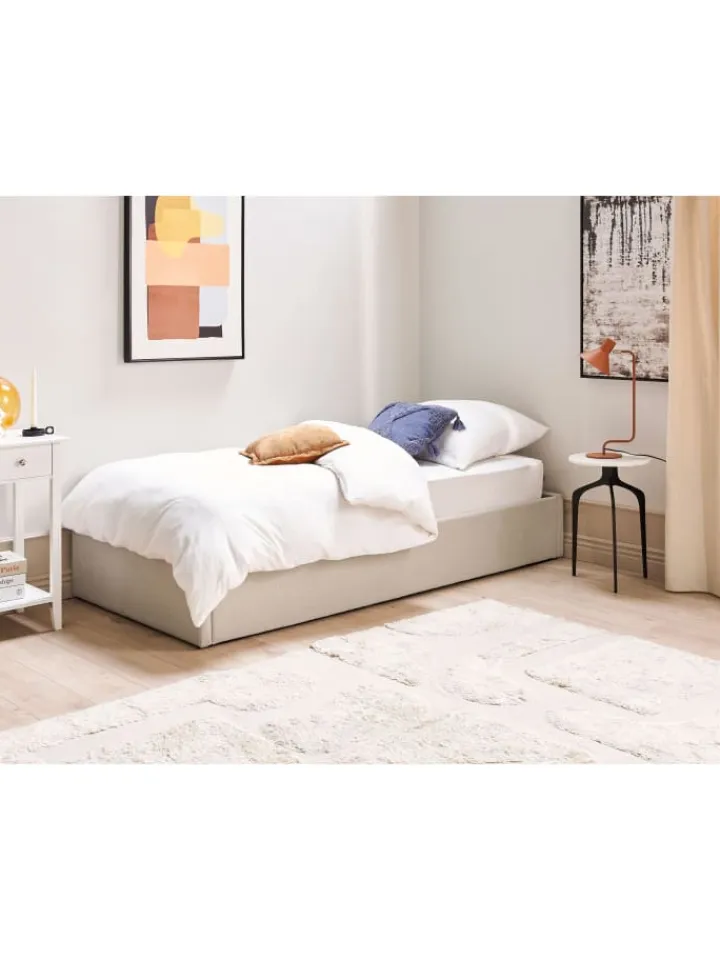 Beliani Betten & Matratzen<Einzelbett DINAN in Beige - (W) 99 x (H) 31 x (L) 214 cm