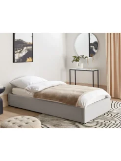 Beliani Betten & Matratzen<Einzelbett DINAN in Grau - (W) 97 x (H) 31 x (L) 214 cm