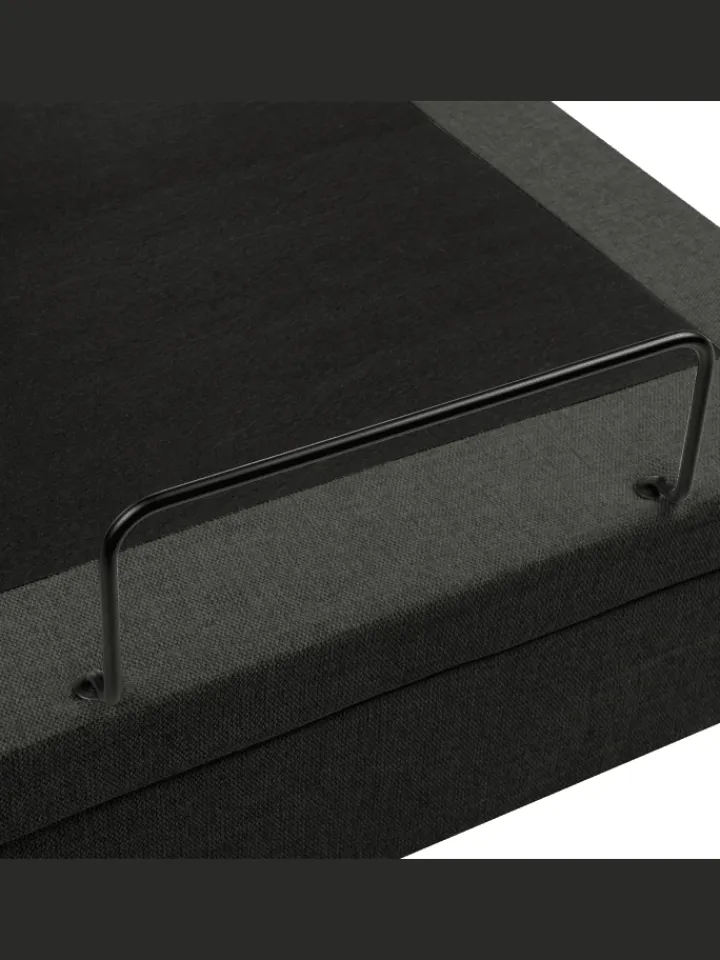 Beliani Betten & Matratzen<Einzelbett DUKE II in Grau/Schwarz - (W) 80 x (H) 120 x (L) 216 cm