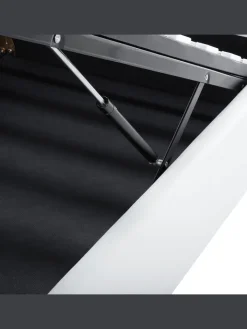 Beliani Betten & Matratzen<Einzelbett METZ in Weiß/Silber - (W) 126 x (H) 102 x (L) 217 cm