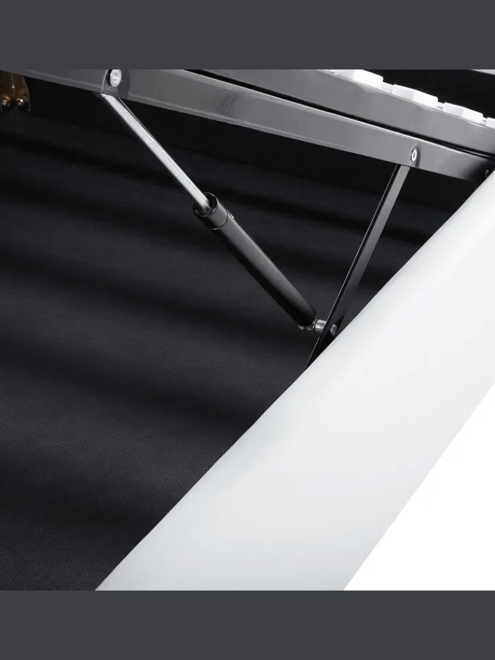 Beliani Betten & Matratzen<Einzelbett METZ in Weiß/Silber - (W) 126 x (H) 102 x (L) 217 cm