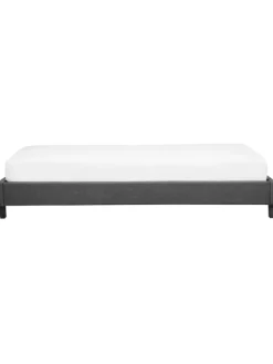 Beliani Betten & Matratzen<Einzelbett ROANNE in Grau/Braun - (W) 99 x (H) 29 x (L) 211 cm