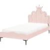 Beliani Betten & Matratzen<Einzelbett RUBIAN in Rosa/Schwarz - (W) 103 x (H) 115 x (L) 209 cm
