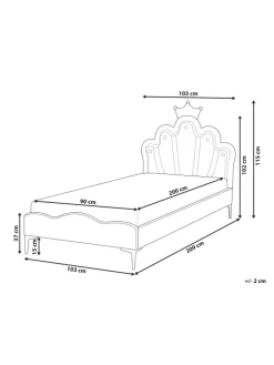 Beliani Betten & Matratzen<Einzelbett RUBIAN in Rosa/Schwarz - (W) 103 x (H) 115 x (L) 209 cm
