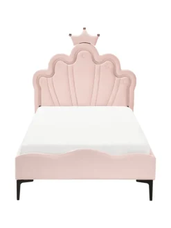 Beliani Betten & Matratzen<Einzelbett RUBIAN in Rosa/Schwarz - (W) 103 x (H) 115 x (L) 209 cm