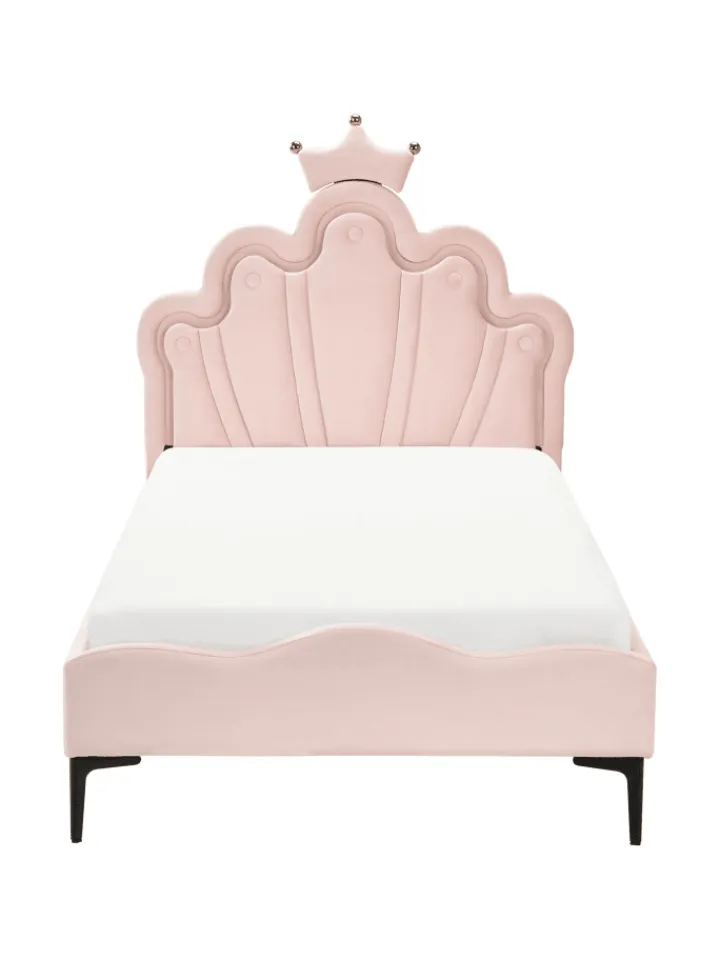 Beliani Betten & Matratzen<Einzelbett RUBIAN in Rosa/Schwarz - (W) 103 x (H) 115 x (L) 209 cm