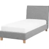 Beliani Betten & Matratzen<Einzelbett SENNEZ in Grau/Schwarz - (W) 100 x (H) 106 x (L) 211 cm