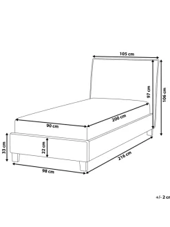 Beliani Betten & Matratzen<Einzelbett SENNEZ in Grau/Schwarz - (W) 100 x (H) 106 x (L) 211 cm