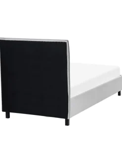 Beliani Betten & Matratzen<Einzelbett SENNEZ in Grau/Schwarz - (W) 100 x (H) 106 x (L) 211 cm