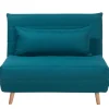 Beliani Sitzmöbel<Einzelsofa SETTEN in Blau/Braun - (W) 104 x (H) 82 x (L) 90 cm