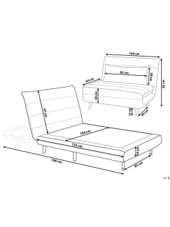 Beliani Sitzmöbel<Einzelsofa SETTEN in Blau/Braun - (W) 104 x (H) 82 x (L) 90 cm