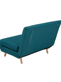 Beliani Sitzmöbel<Einzelsofa SETTEN in Blau/Braun - (W) 104 x (H) 82 x (L) 90 cm