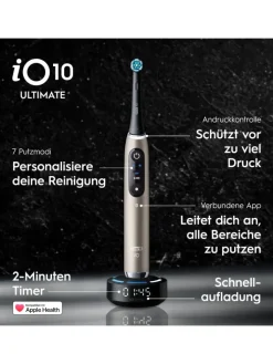 Oral-B Zahn & Mundpflege<Elektrische Zahnbürste "iO 10 + Reiseetui Lunar" in Gold