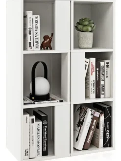 COSTWAY Regale & Schränke<2er Set Bücherregal in Weiß