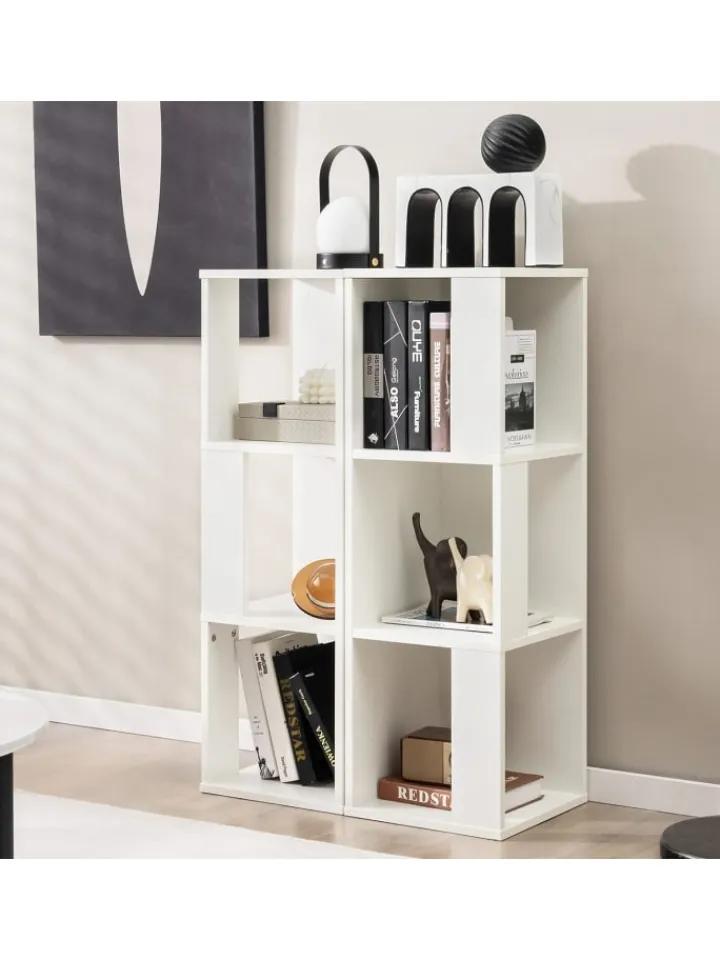 COSTWAY Regale & Schränke<2er Set Bücherregal in Weiß