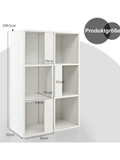 COSTWAY Regale & Schränke<2er Set Bücherregal in Weiß