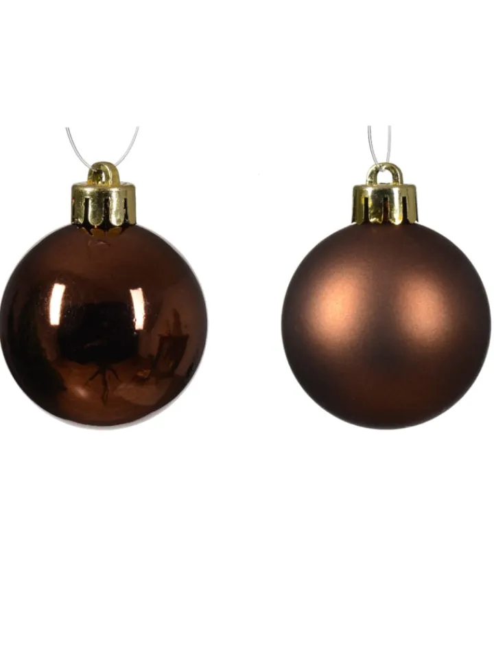 MARELIDA Weihnachtsschmuck<16er Set Christbaumkugeln Weihnachtskugeln bruchfest D: 4cm in braun