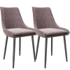 Playboy Sitzmöbel<2er Set Esszimmerstuhl "SAMANTHA" in Rose Quartz - (B)51 x (H)84 x (T)55 cm