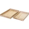 MCW Dekoschalen<2er Set Serviertablett im Shabby-Look, Naturbraun