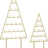 COSTWAY Künstliche Weihnachtsbäume<2er Set Weihnachtsbaum Kartenhalter 76 + 112,5 cm in Gold