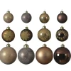 MARELIDA Weihnachtsschmuck<12er Set Weihnachtskugeln Glas 3 Größen in braun