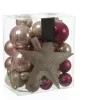 MARELIDA Weihnachtsschmuck<33er Set Weihnachtskugeln mit Stern Baumspitze bruchfest pink, rosa