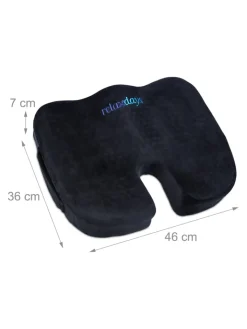 relaxdays Wärmflaschen & -Kissen<Ergonomisches Sitzkissen in Schwarz