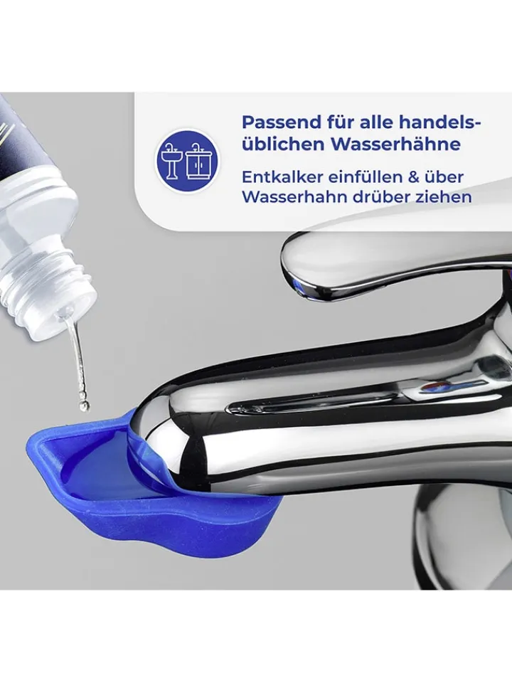 Maximex Putz- & Waschutensilien<2er-Set: Anti-Kalk-Caps in Blau - (B)5,7 x (H)3,5 x (T)1,5 cm