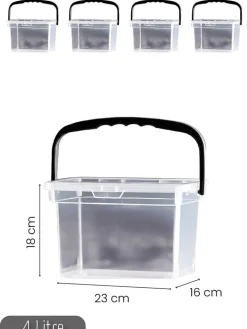Violeta Home Aufbewahren & Servieren<4er-Set: Aufbewahrungsdosen in Transparent - (B)16 x (H)23 x (T)18 cm