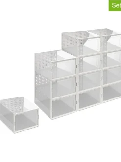 IDOMYA Essentials Kisten & Körbe<12er-Set: Aufbewahrungskisten in Weiß - (B)32,5 x (H)14,5 x (T)23,5 cm