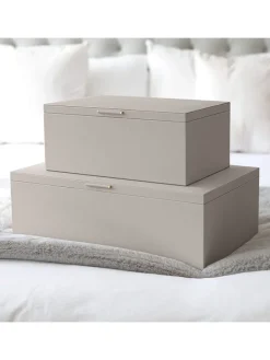 Stackers Kisten & Körbe<2er-Set: Aufbewahrungskisten in Taupe