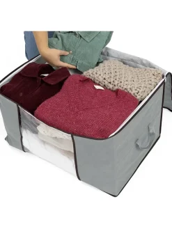 IDOMYA Essentials Kisten & Körbe<3er-Set: Aufbewahrungskorb in Grau - (B)60 x (H)35 x (T)43 cm