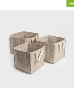 Homla Kisten & Körbe<3er-Set: Aufbewahrungskörbe "Ersen" in Beige - (B)33 x (H)30 x (T)33 cm