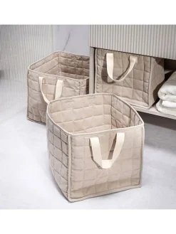 Homla Kisten & Körbe<3er-Set: Aufbewahrungskörbe "Ersen" in Beige - (B)33 x (H)30 x (T)33 cm