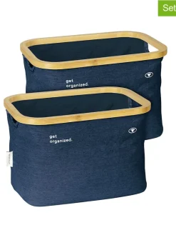 Tom Tailor Kisten & Körbe<2er-Set: Aufbewahrungskörbe in Dunkelblau - (B)38 x (H)26 x (T)26 cm