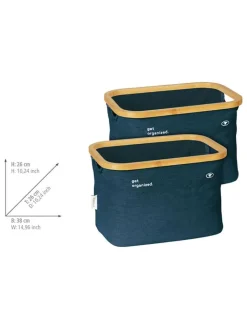 Tom Tailor Kisten & Körbe<2er-Set: Aufbewahrungskörbe in Dunkelblau - (B)38 x (H)26 x (T)26 cm