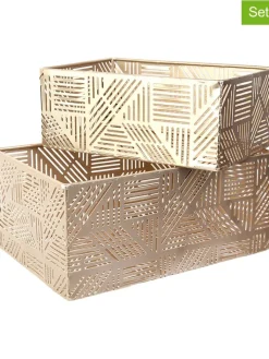 Rétro Chic Kisten & Körbe<2er-Set: Aufbewahrungskörbe in Gold