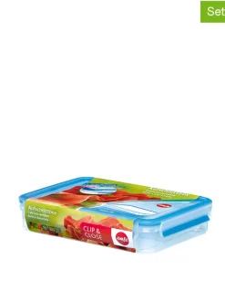 Emsa Aufbewahren & Servieren<2er-Set: Aufschnittboxen "Clip and Close" in blau - 1,65 l