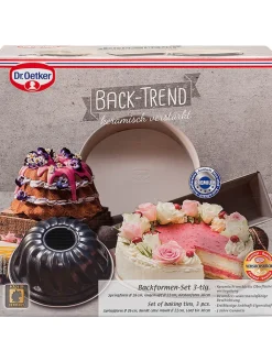 Dr. Oetker Koch- & Backutensilien<3er-Set: Backformen "Back Trend" in Anthrazit