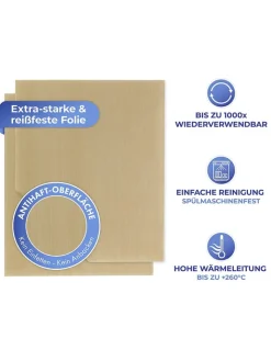 Wenko Koch- & Backutensilien<2er-Set: Backmatten in Beige - (L)36 x (B)42 cm
