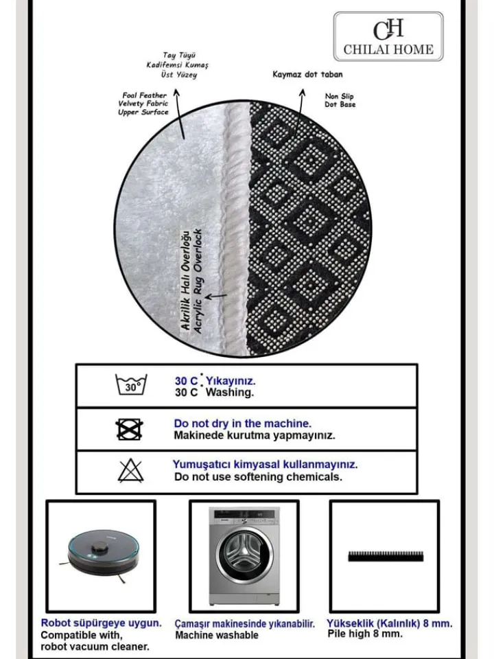 Mijolnir Badtextilien<2er-Set: Badvorleger in Beige/ Weiß/ Schwarz
