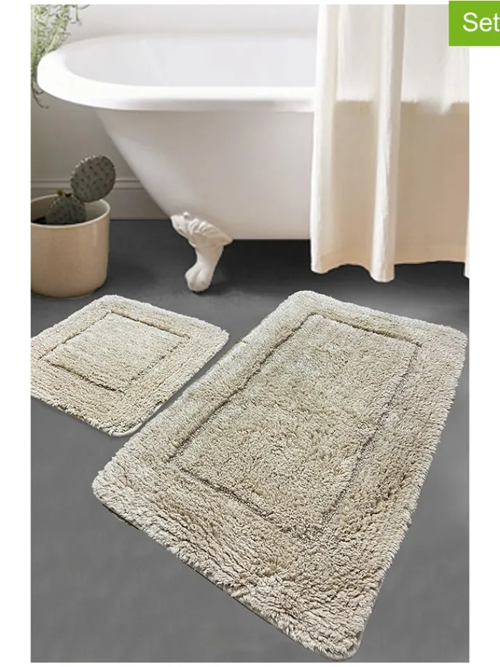 Colorful Cotton Badtextilien|Badtextilien<2er-Set: Badvorleger in Beige