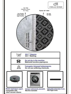 Mijolnir Badtextilien<2er-Set: Badvorleger in Creme/ Schwarz