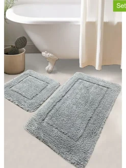 Colourful Cotton Badtextilien|Badtextilien<2er-Set: Badvorleger "Wolle" in Hellgrau