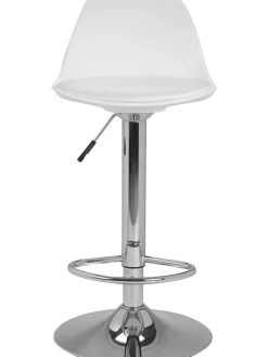 IDOMYA Factory Sitzmöbel<2er-Set: Barhocker "Karl" in Weiß/ Silber - (B)42 x (H)104 x (T)39 cm