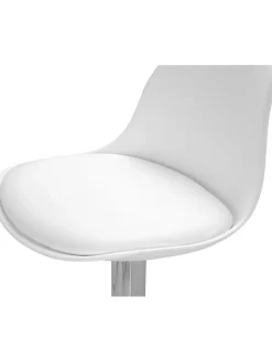 IDOMYA Factory Sitzmöbel<2er-Set: Barhocker "Karl" in Weiß/ Silber - (B)42 x (H)104 x (T)39 cm