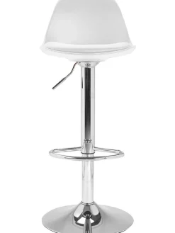IDOMYA Factory Sitzmöbel<2er-Set: Barhocker "Karl" in Weiß/ Silber - (B)42 x (H)104 x (T)39 cm