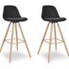 IDOMYA Factory Sitzmöbel<2er-Set: Barhocker "Oslo" in Schwarz - (B)38,5 x (H)93 x (T)38,5 cm