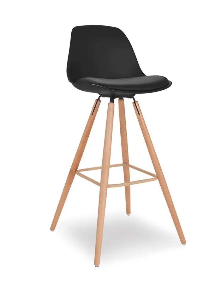 IDOMYA Factory Sitzmöbel<2er-Set: Barhocker "Oslo" in Schwarz - (B)38,5 x (H)93 x (T)38,5 cm